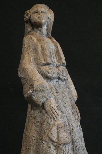scultura giapponese orientale antica dama creta bianca inizio XX secolo - Imagen 14 de 24