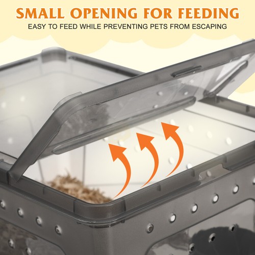 Reptile Habitat Tortoise Shelter Feeding Box ventes exceptionnelles Container Case with Feeder