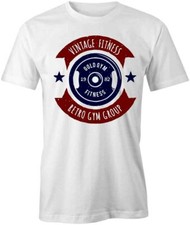 VINTAGE FITNESS RETRO GYM GROUP TShirt Tee Short-Sleeved Cotton S1WSA144