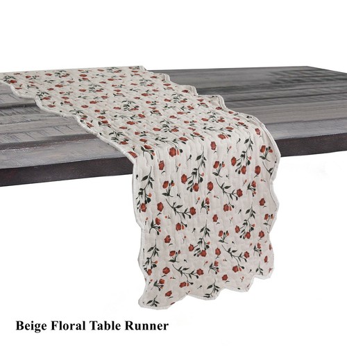 Shabby Chic Country Floral Quilted Cotton Linen Table Runner or Placemats - Picture 5 of 14