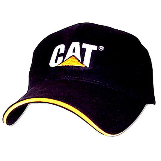 Classic Black/white/yellow Sandwich CAT Baseball Cap Caterpillar 