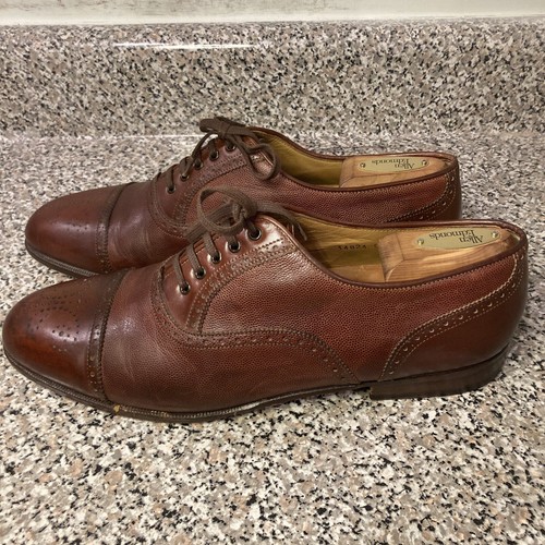 Santoni Brown Semi-Brogue Derby Dress Shoes Men Size 10.5D Made in Italy - Picture 5 of 24