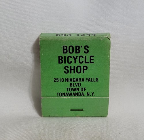 Vintage Bob's Bicycle Shop Tonawanda New York Streichholzheft Werbung Streichhölzer voll