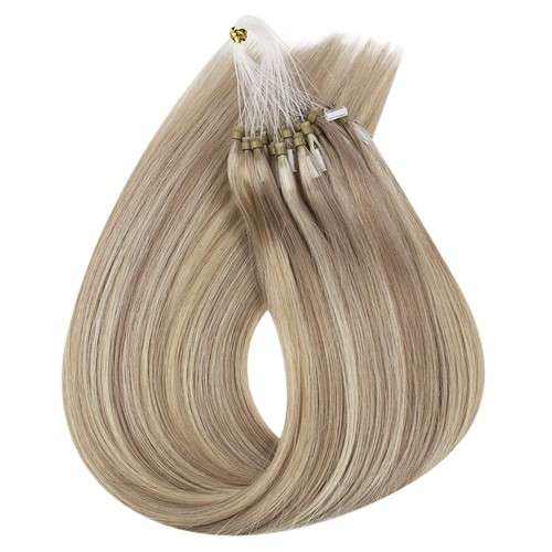 Micro Ring Loop Tip Hair Extensions Real Human Hair Micro Beads Links Remy Hair - Picture 95 of 98