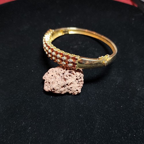 ROSS SIMMONS Armband aufklappbar Sterlingsilber Gold Vermeil rosa Topas 4 Diamanten - Bild 3 von 4