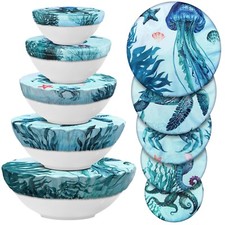 Patelai 10 Pcs Bowl Covers Reusable in 5 Size Stretch Cloth Fabric ... Fast Ship