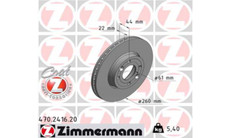 2x Zimmermann 470.2416.20 Bremsscheiben Ø 260 mm für DACIA LADA NISSAN RENAULT