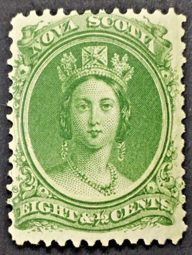 NOVA SCOTIA CANADA 1860  #11   8 1/2c QUEEN VICTORIA MH OG - Picture 1 of 3