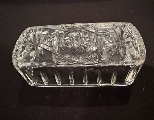 Vintage Anchor Hocking Clear Glass Quarter Pound Covered Butter Dish - Picture 4 of 7
