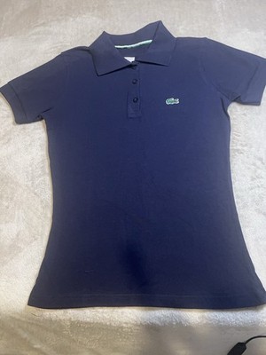 Lacoste woman s L Navy Short Sleeve Cotton Piqué Polo Authentic Classic Logo