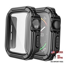 2 Pack Rugged Case Compatible for Apple Watch 44 mm Series SE/6/5/4 Black 2