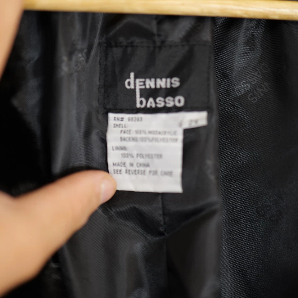 Abrigo de piel sintética Dennis Basso para mujer 2XL negro marrón largo medio botón chaqueta felpa Foto 3 de 4
