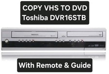 Toshiba VHS DVD Recorder Copy VHS to DVD with Remote & Set Up Guide Included