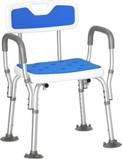 HOMCOM Padded Shower Chair for the Elderly and Disabled Adjustable Shower Stool