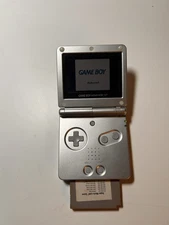 Nintendo Game Boy Advance SP Silver Platinum AGS 001 w/ Charger And Mario Game