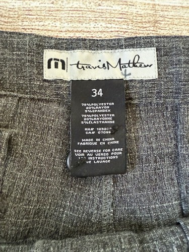 Travis Mathew Shorts Mens *34 Dark Gray 10" Inseam Casual Chino Performance Golf - Picture 4 of 7