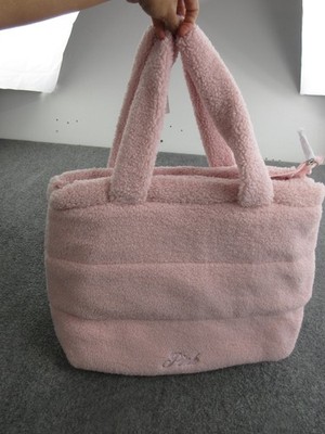 PINK Victoria's Secret Tote Bag Womens Large Pink Sherpa Faux Fur