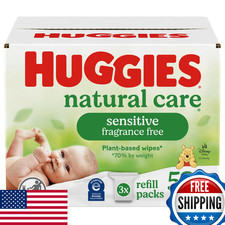 Huggies Natural Care Sensitive Baby Wipes Unscented Hypoallergenic 3pk 528ct