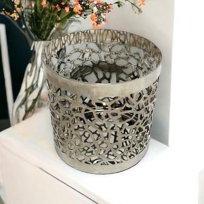 Yankee Candle Matrix Brushed Silver Metal Candle Holder 4'' Candlestick New