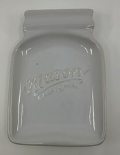 White Mason Jar Spoon Rest 3 7/8” X 5 1/2”