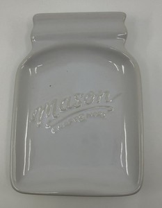 White Mason Jar Spoon Rest 3 7/8” X 5 1/2”