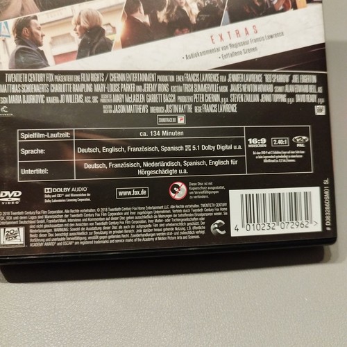 DVD - Red Sparrow - Zustand gut - Bild 3 von 4
