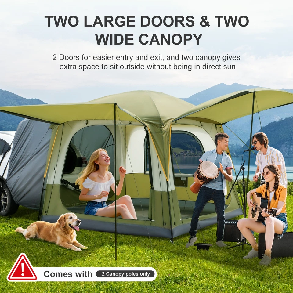 Carpas Coche PU 3000mm Impermeable para Camping 4-6 Personas Puerta Trasera Tienda para Coche Foto 4 de 4