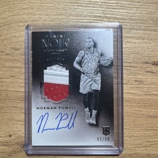 2015-16 Panini Noir Black & White Norman Powell RC Rookie Patch Auto RPA On Card. rookie card picture