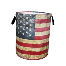 Laundry Basket,American Flag Laundry Hamper Retro American Flag Retro
