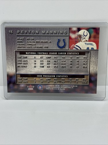 2000 Fleer Metal - Peyton Manning #16 - Picture 2 of 2