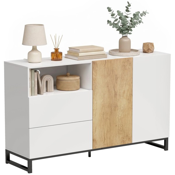 Sideboard Moderner Aufbewahrungsschrank Mit 2 Soft-Close-TüRen Und 2 Schubladen-image