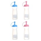 4 STÜCKE Wiederverwendbare Kunststoff-Squeeze-Flasche Tragbare
