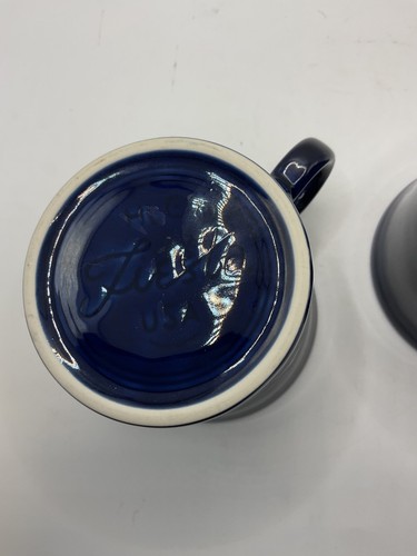 Fiestaware Fiesta Ware Homer Laughlin Coffee Mugs O Ring Handle Dark Blue EUC - Picture 4 of 4