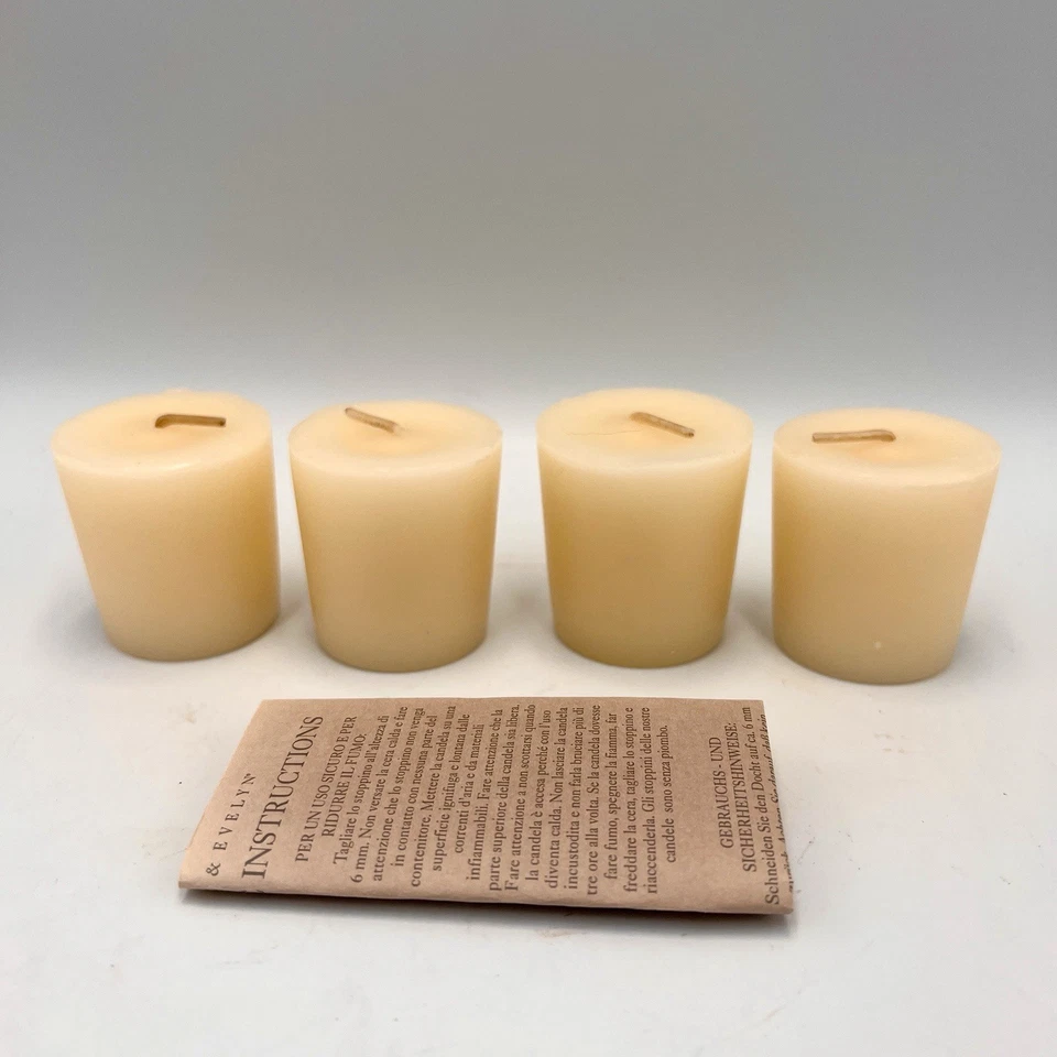 Vintage CRABTREE & EVELYN Vanilla Votive Candles 1998 Quatre Bougies Parfumees - Image 2 of 4