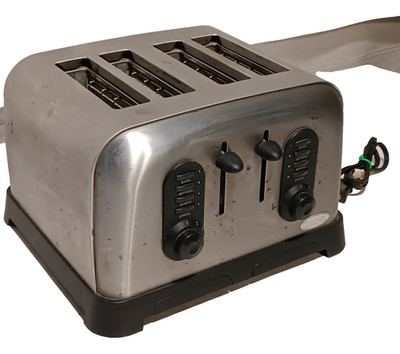 Cooks TA8561 Sensio 4-Slice Vintage-Look Chrome Silver Toaster Multi-Setting