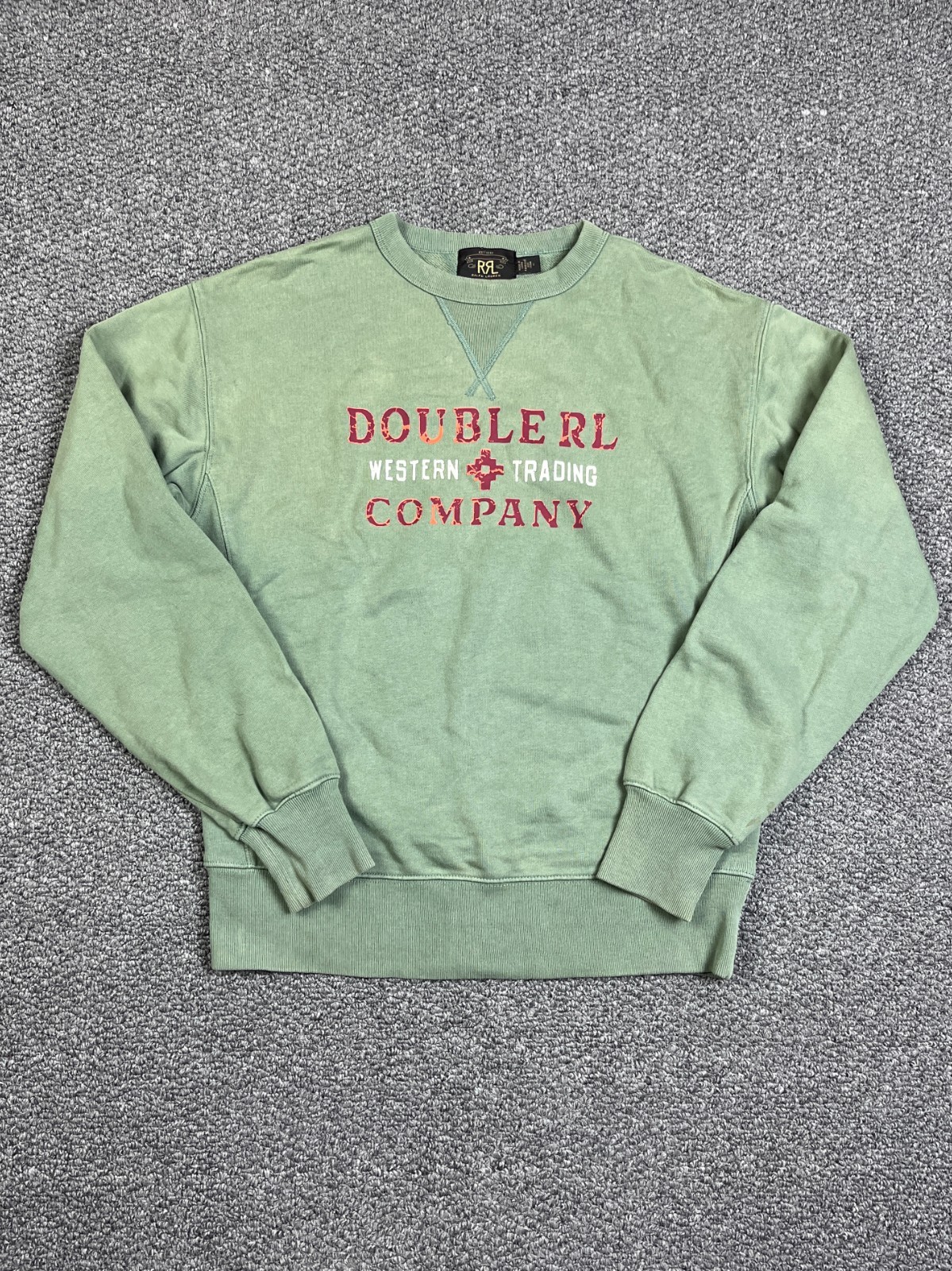 RRL Double RL Western Trading Company Sweatshirt Green Crewneck Size S