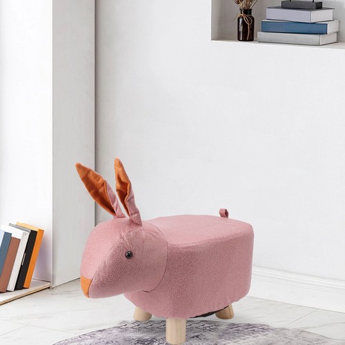 (Pink )Cute Animal Footstool With Soft Padded Cushion And Prevent Slip GH - Picture 19 of 24