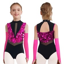 Kids Sleeveless Mock Neck Ballet Leotard Dance Bodysuit Modern Dancing Costume