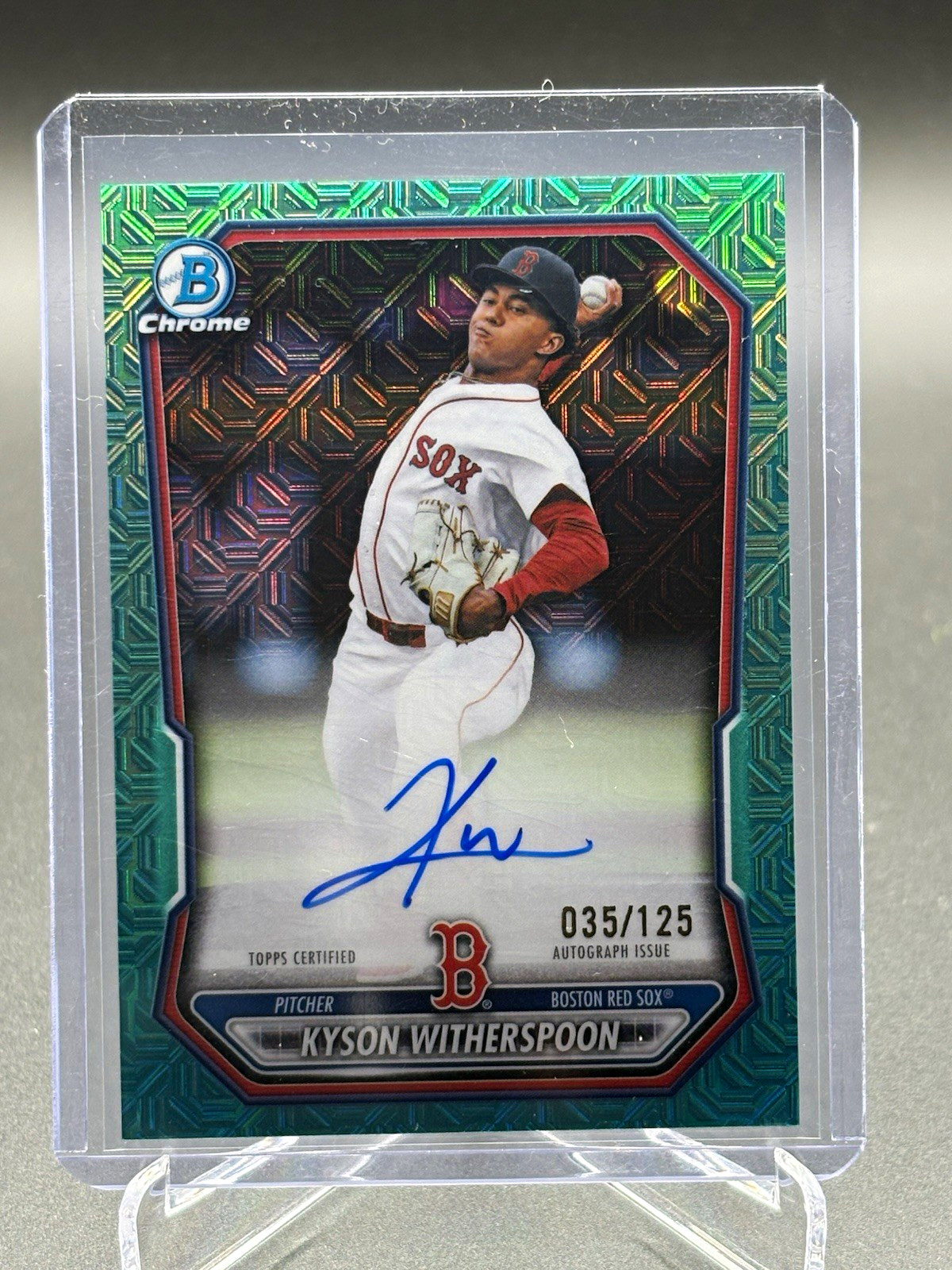 Topps 2026 Bowman Chrome Kyson Witherspoon Auto Green /125 #BMA-KW Red Sox view 1