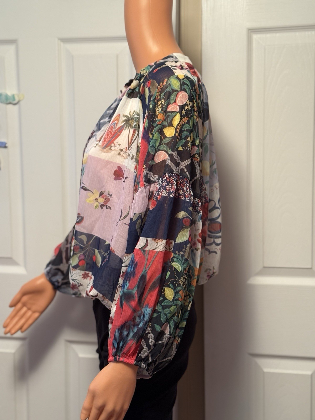 Desigual Boho Tulle Patchwork Cropped Oversized B… - image 6