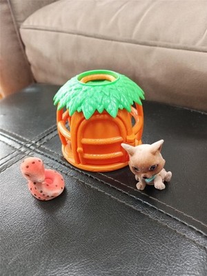 Just Play Jungle in My Pocket Lot Pet Cage Sassy Snake & Cat Mini Fuzzy Flocked