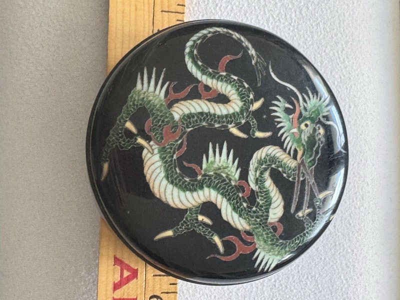 japanese cloisonne Round Box With Dragon