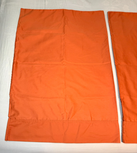 The Company Store Orange Solid Cotton KING Sham SET - Pillow Cases x 2 - Picture 4 of 10