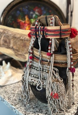 Vintage Akha Woman's Headdress Authentic Chiang Rai, thailand.