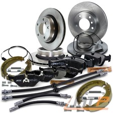 BREMSE BREMSEN SATZ SET KIT+4x BREMSSCHLAUCH VO+HI FÜR BMW 3-ER E36 323 328