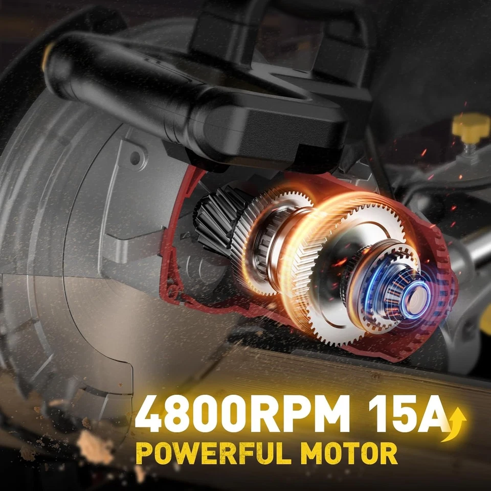 Sierra ingleteadora eléctrica 10 pulgadas 15 amperios Sierra ingleteadora deslizante 10/12 pulgadas Bisel 0-45° Foto 4 de 4