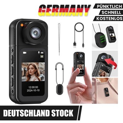 Action Camera Magnetisches Action Cam 1080P POV Cam Mini Body Kamera Schwarz