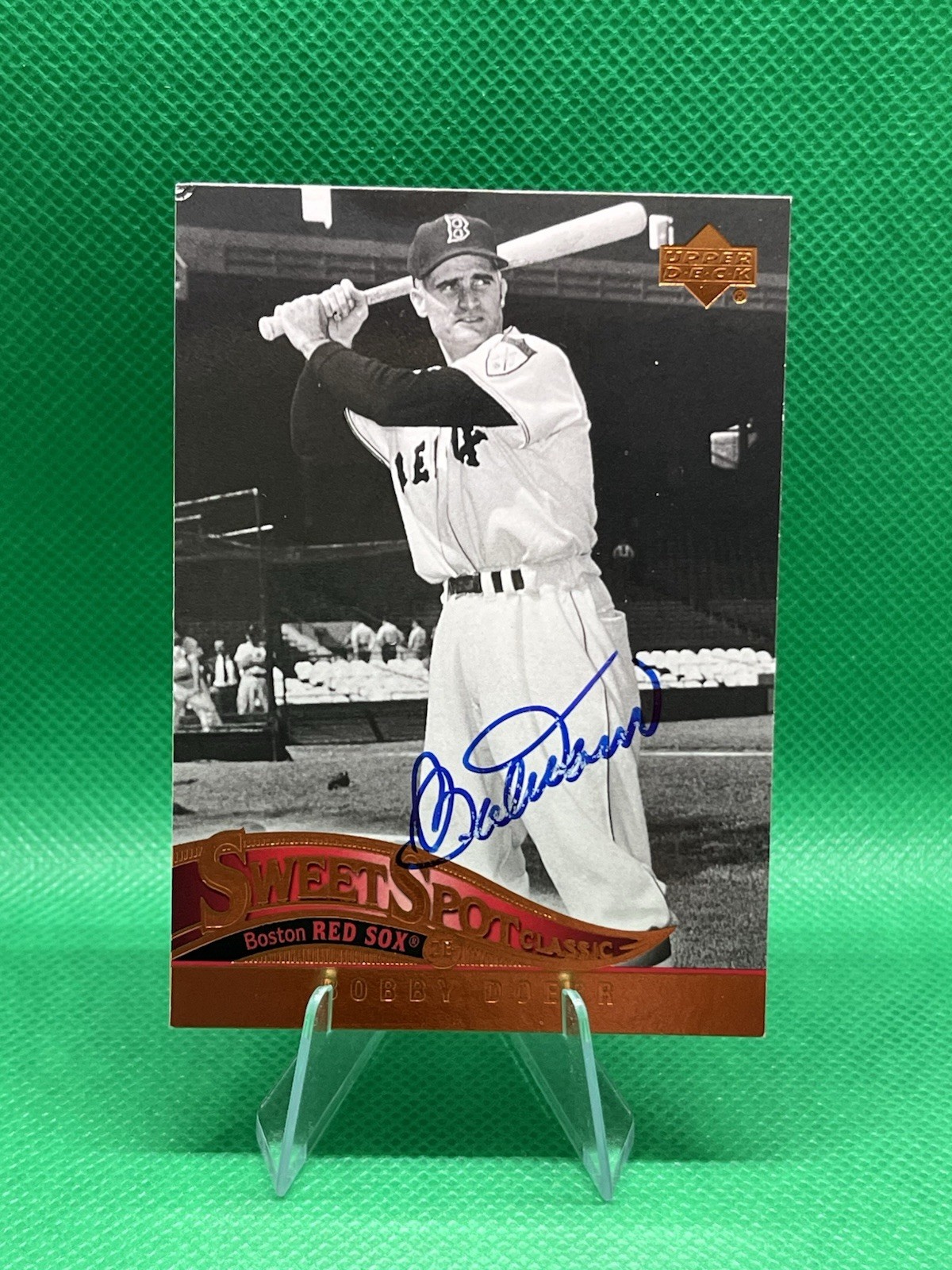 BOBBY DOERR SIGNED 2005 UPPER DECK SWEET SPOT CLASSIC CARD RED SOX HOF86 AUTO