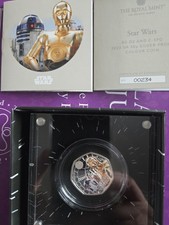 2023 Star Wars R2-D2 And C-3PO Fifty Pence 50P Coloured Silver Proof Coin