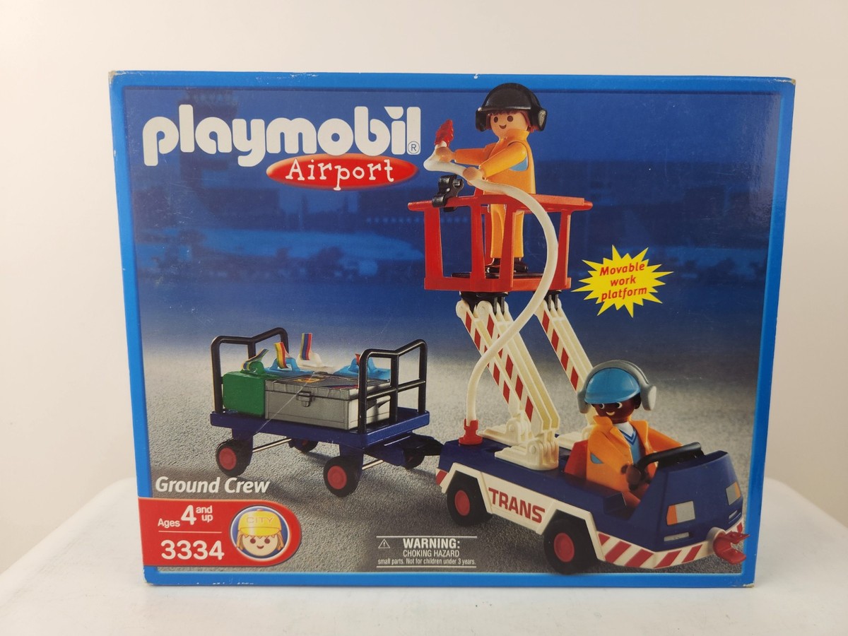 Playmobil 3334 Airport Ground Crew New 2001 Cart Transport Tools